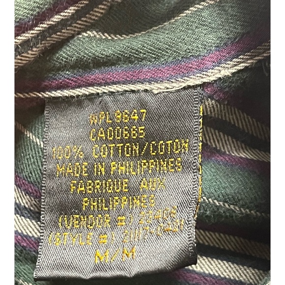 2 for $25 Vintage classic striped green button down Eddie bauer shirt - Picture 3 of 5